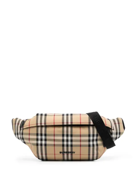 Burberry logo-patch checked belt bag