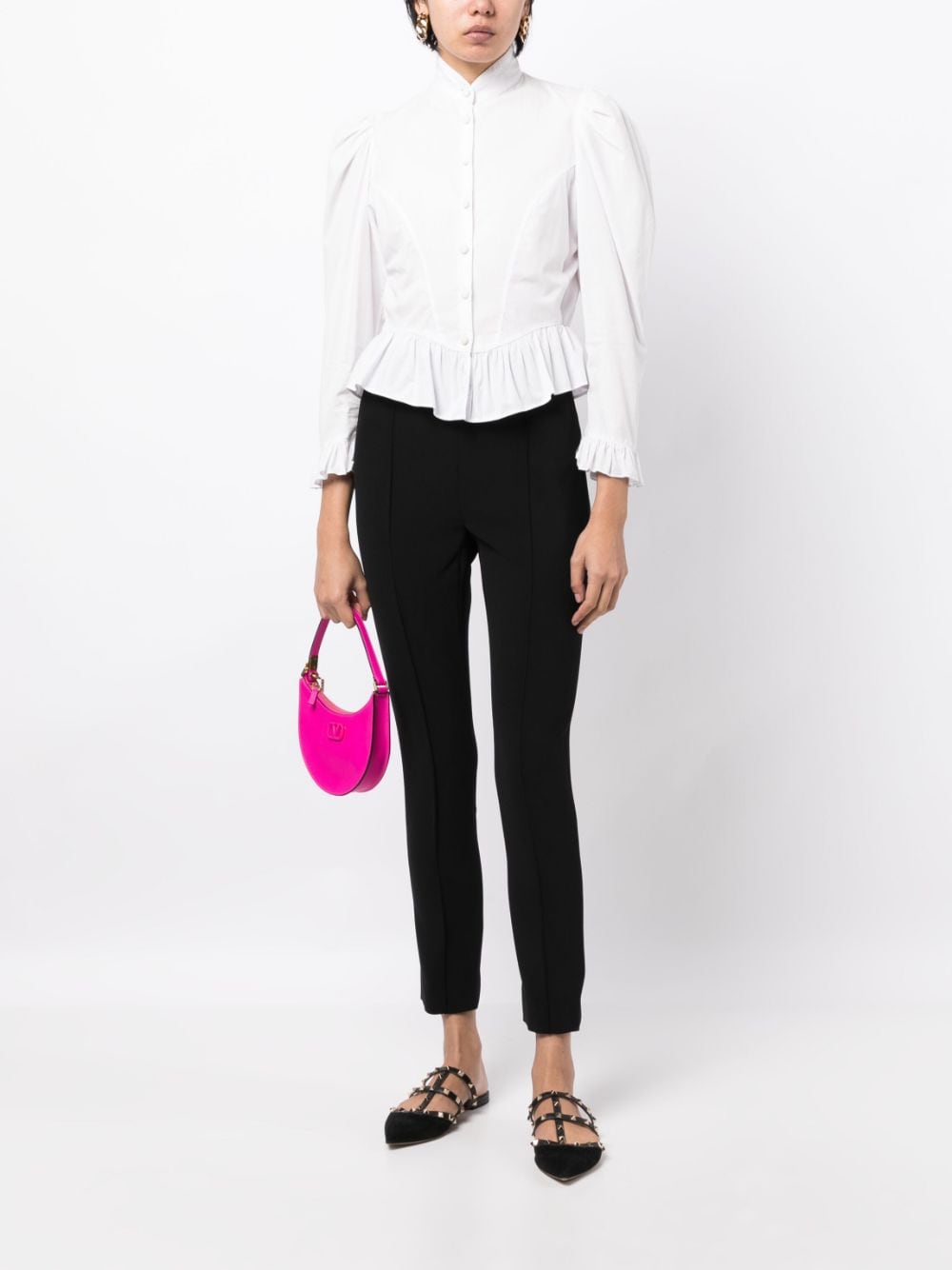 Shop Carolina Herrera High-waisted Cropped Trousers In Black