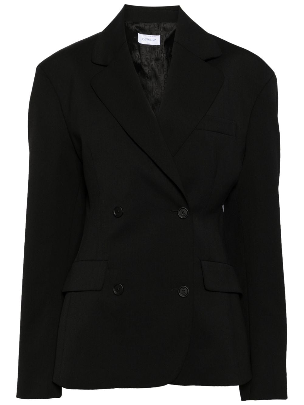 Off-white Tailored Double-breasted Blazer In Black