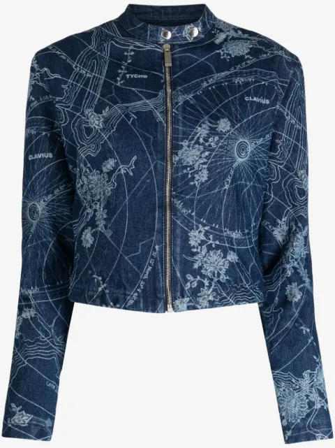 Off-White chaqueta vaquera con estampado Map