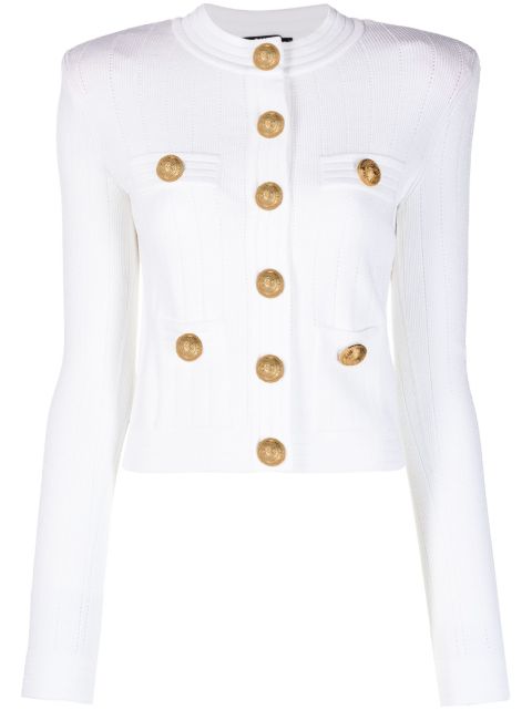 Balmain button-embellished knitted cardigan Women