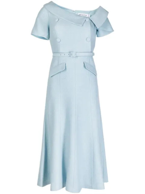 Self-Portrait off-shoulder bouclé midi dress