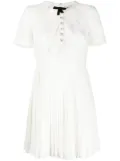 Self-Portrait bow-detail pleated minidress - White
