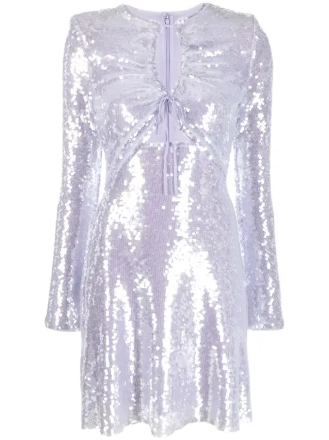 Self-Portrait sequin gathered dress