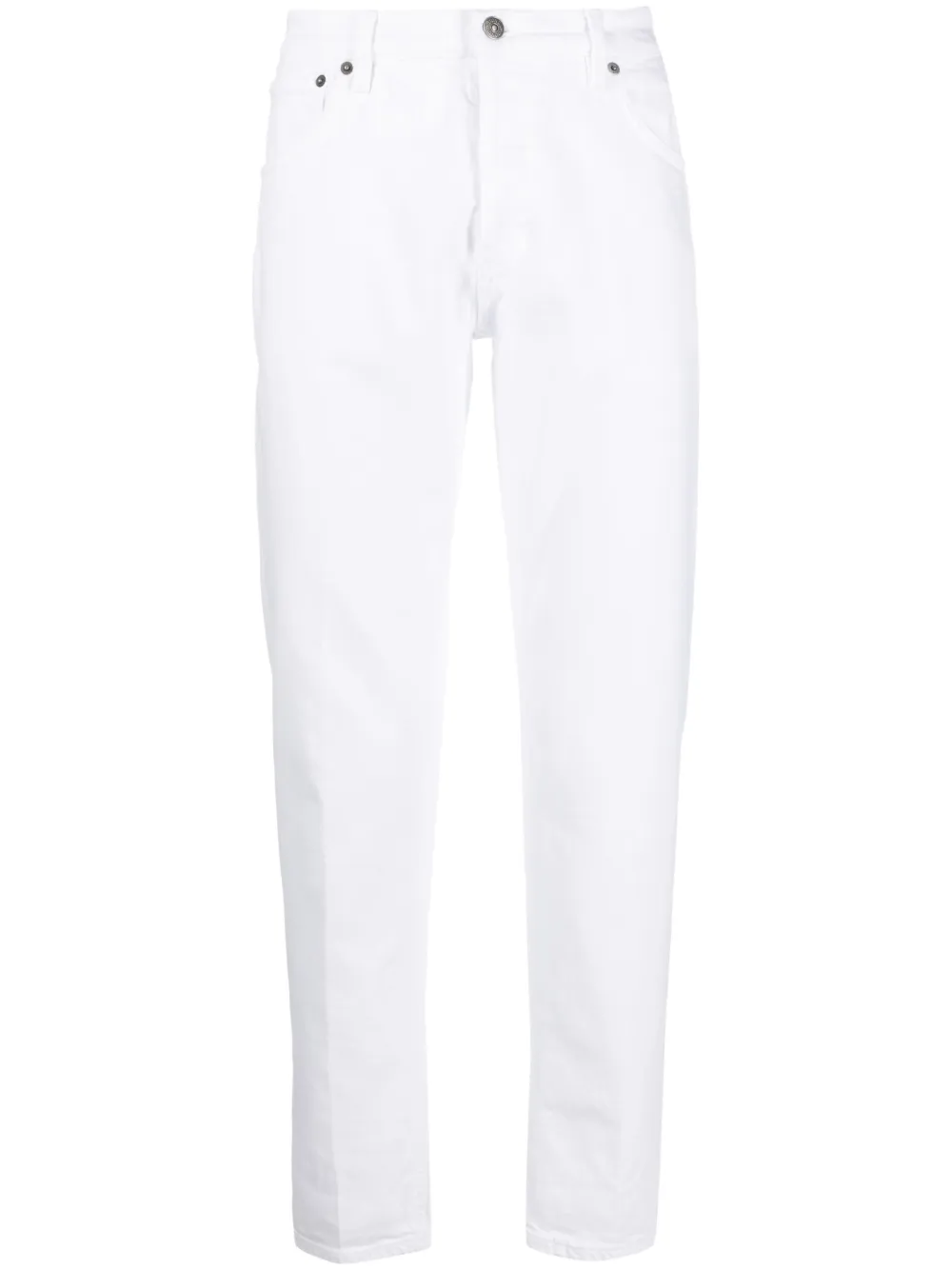 Shop Dondup Mid-rise Straight-leg Jeans In White