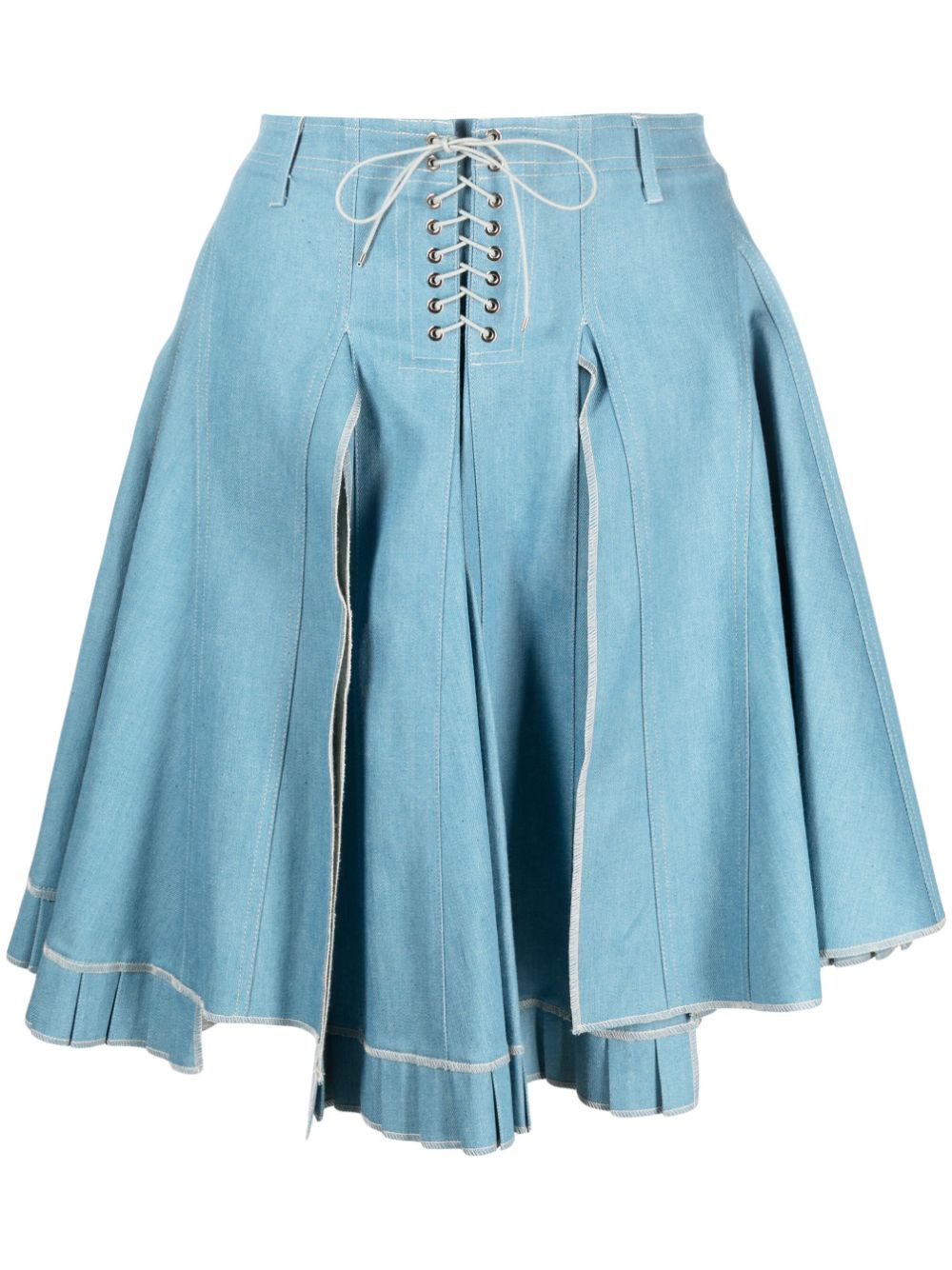 Ludovic de Saint Sernin Mirage denim pleated skirt - Blue