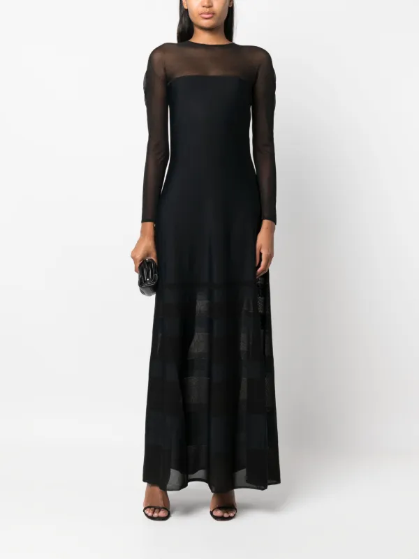 ralph lauren semi formal dresses Ralph Lauren Collection semi-sheer Maxi Dress | Black