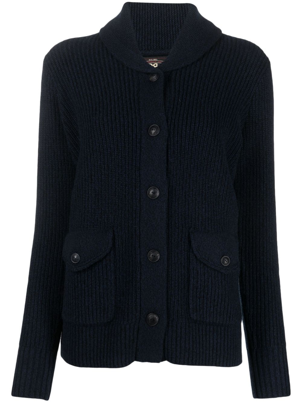 button-up ribbed-knit cardigan