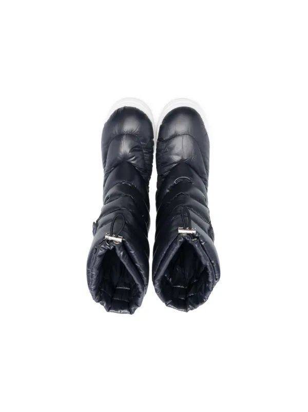 Moncler Enfant logo-patch Quilted Snow Boots | Blue | FARFETCH