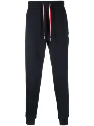 Moncler Drawstring Cotton Track Pants | Blue | FARFETCH ID