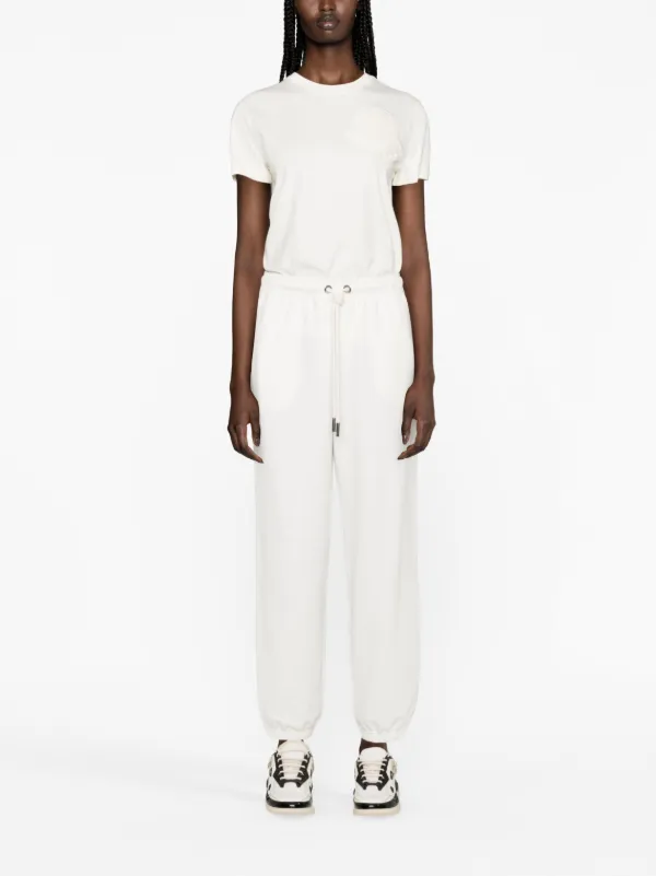 Moncler drawstring-waist Cotton Track Pants | White | FARFETCH