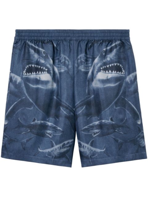 Burberry shark-print silk shorts Men