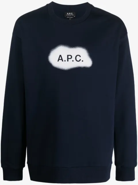 A.P.C. logo印花棉卫衣