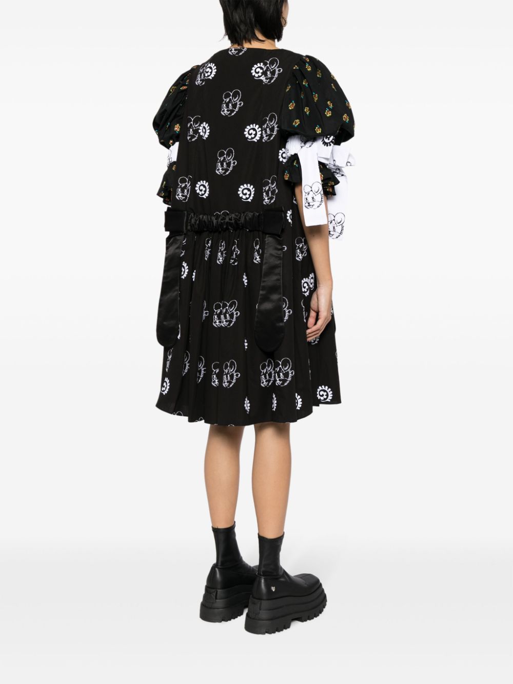 Shop Chopova Lowena Graphic-print Midi Dress In Black