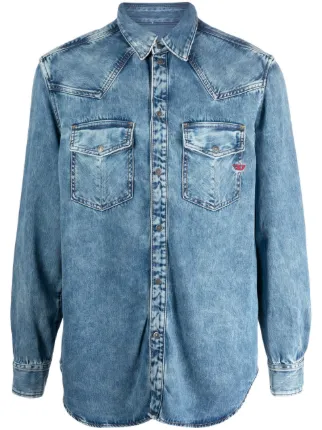 Diesel D-Ocean ウォッシュドデニム シャツ | ブルー | FARFETCH JP
