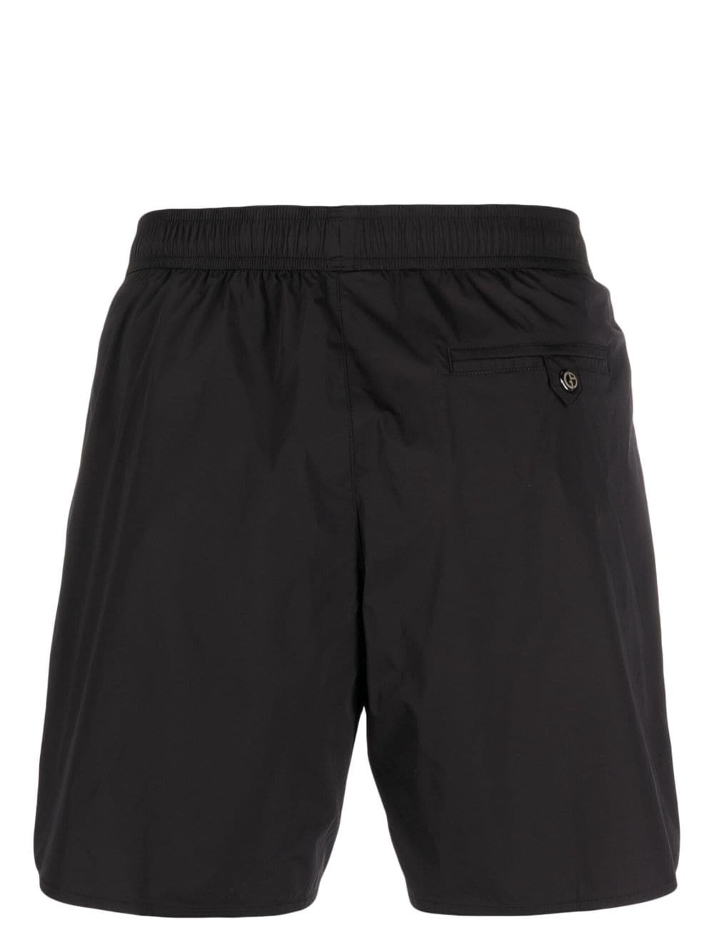 Shop Giorgio Armani Drawstring-waist Swim Shorts In Black
