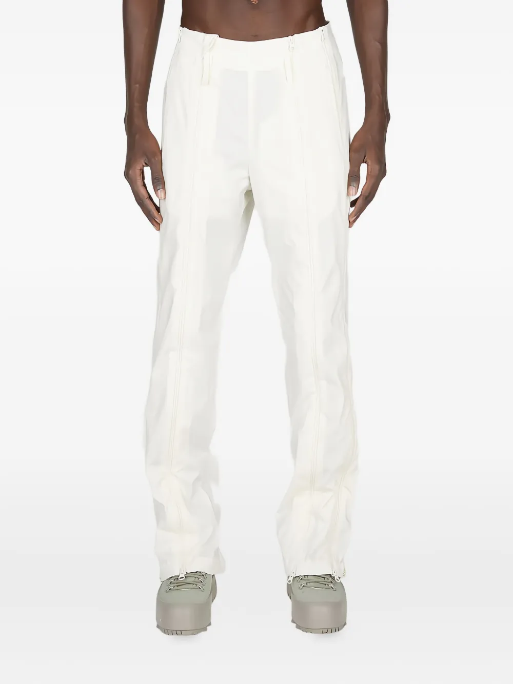 Post Archive Faction Zip-detail Trousers In White