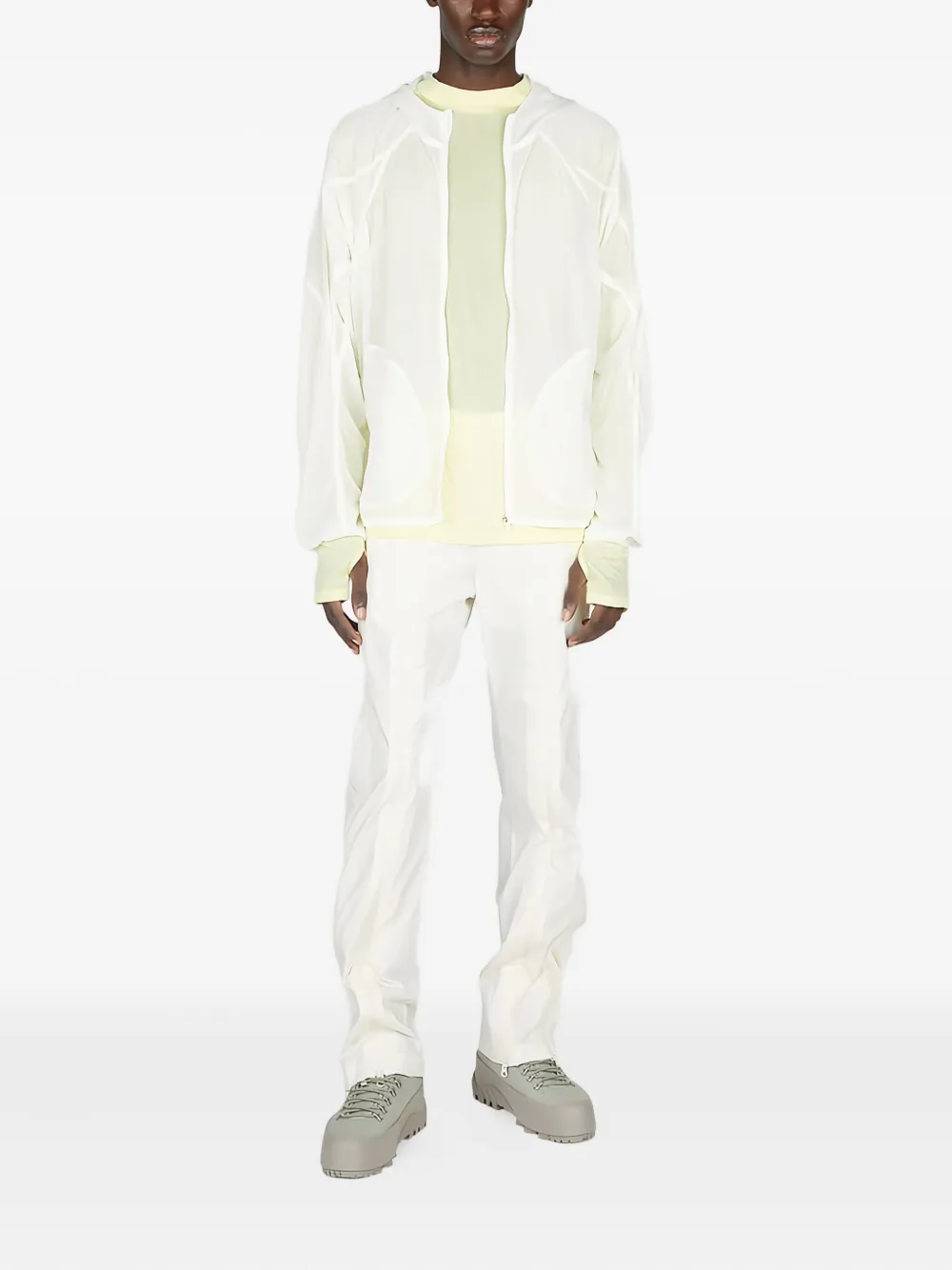 Post Archive Faction Zip-detail Trousers In White