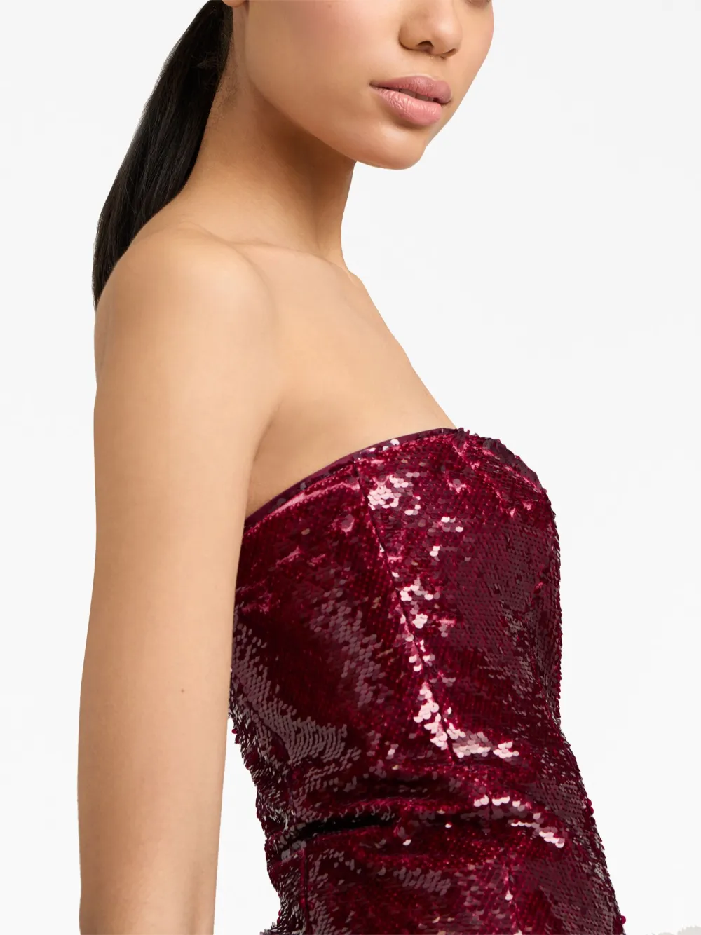 Cinq A Sept Shea Sequinned Midi Dress Red FARFETCH CA