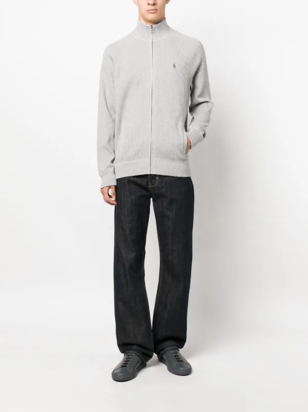 Polo Ralph Lauren waffle-knit zip-up Cardigan | Grey