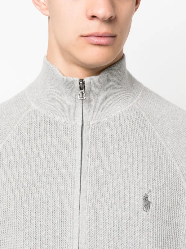 Polo Ralph Lauren waffle-knit zip-up Cardigan | Grey