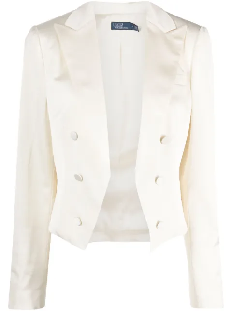 Polo Ralph Lauren satin-weave cropped blazer