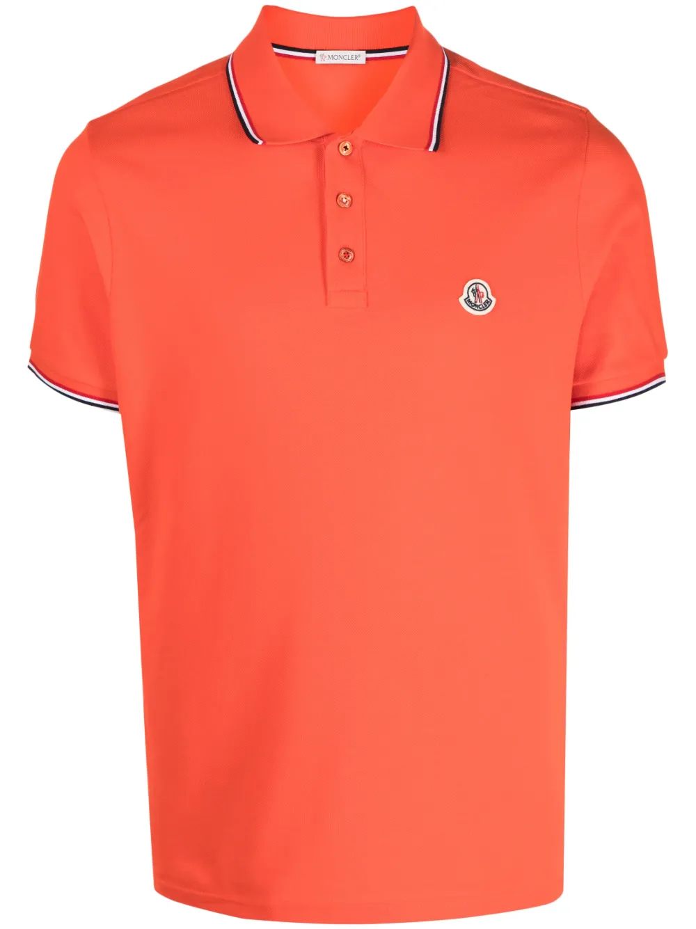 Moncler Logo patch Striped Cotton Polo Shirt Farfetch