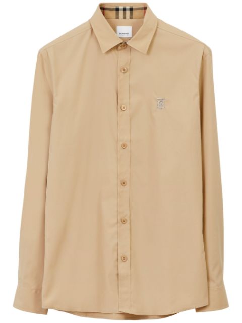 Burberry logo-embroidered long-sleeve shirt Men