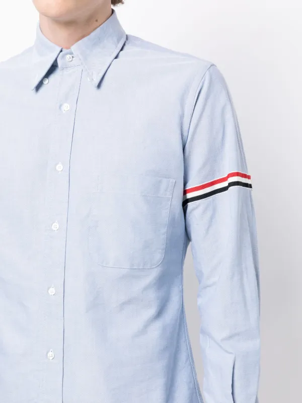 【THOM BROWNE】送料/関税込 RWB STRIPE SHIRT ONEPIECE RWB Stripe striped cotton shirt in blue - Thom Browne