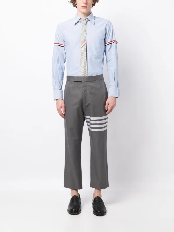 Tシャツ・カットソー THOM BROWNE Powder blue cotton shirt (MWL150E03113 480) Thom Browne RWB Stripe Cotton Shirt | Blue | FARFETCH