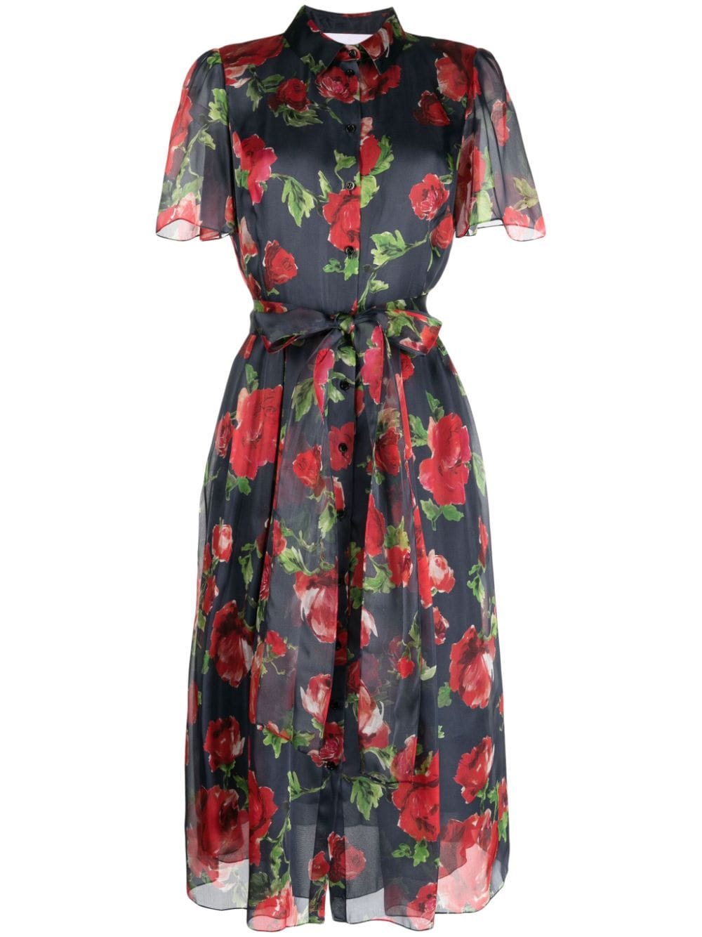 Carolina Herrera floral-print Belted Silk Shirt Dress - Farfetch