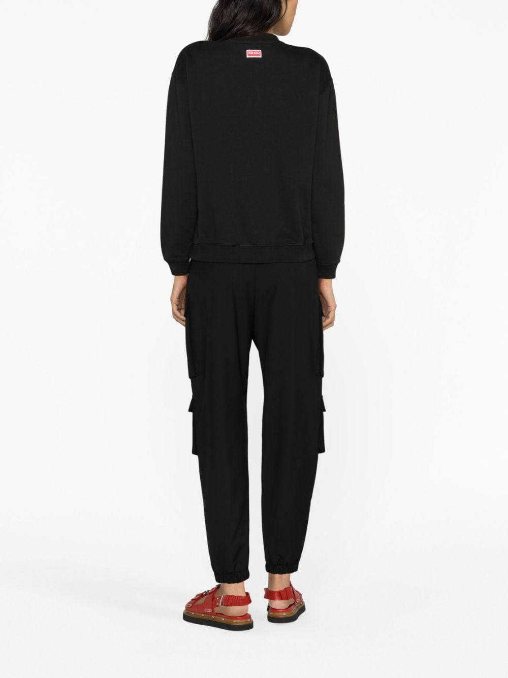 Shop Kenzo Target Cotton Sweatshirt In Schwarz