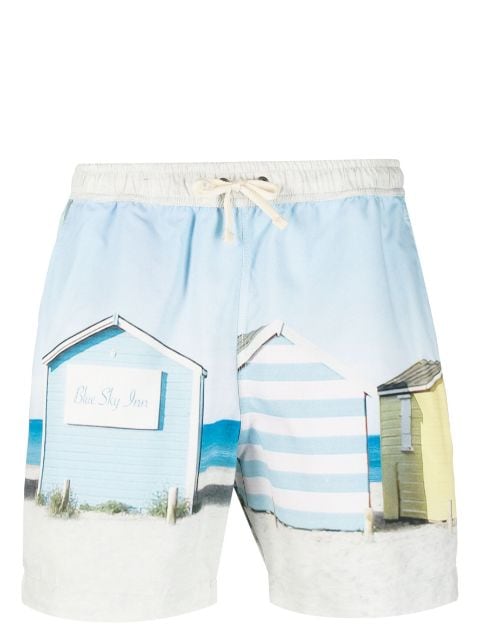 BLUE SKY INN shorts de playa con estampado gráfico