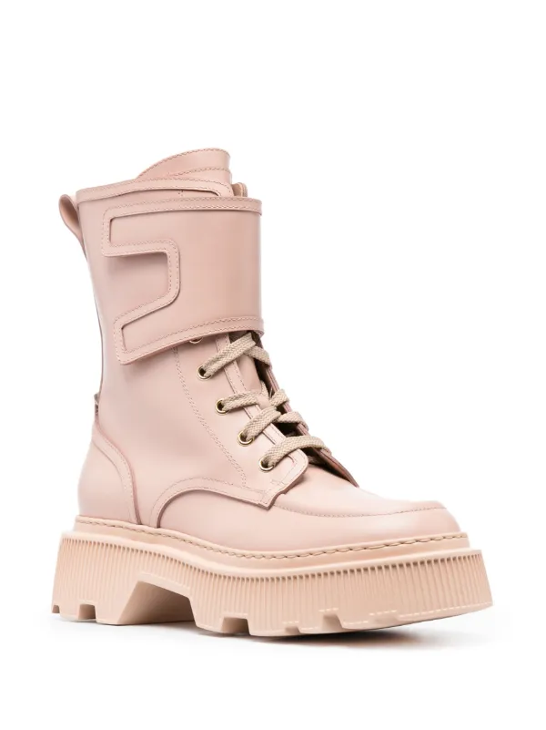 ブーツその他 SANTONI Woman Boots Pink WUYA58458TISNPYL P24 Santoni round-toe Leather Boots | Pink | FARFETCH GR