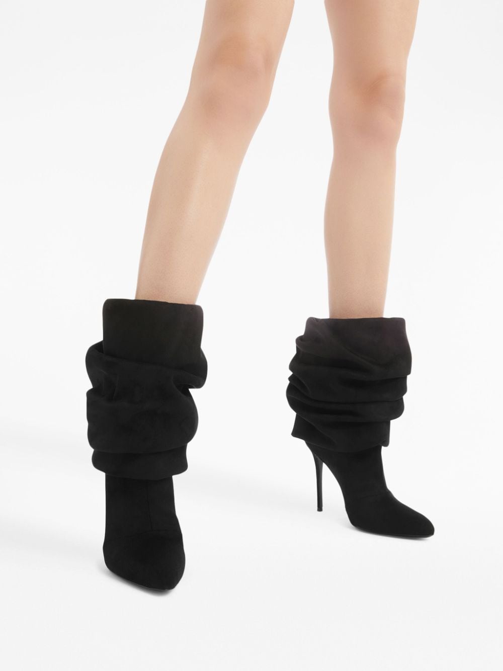Shop Giuseppe Zanotti Evrin 105mm Suede Boots In Black