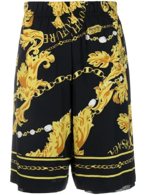 Versace Jeans Couture baroque-print Shorts | Black | FARFETCH