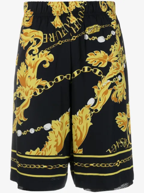 Versace Jeans Couture Barocco-print drop-crotch shorts