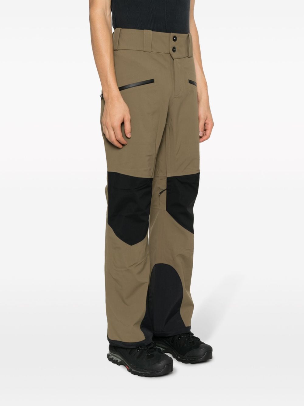 Shop Rossignol Evader Colour-block Wide-leg Trousers In Grün