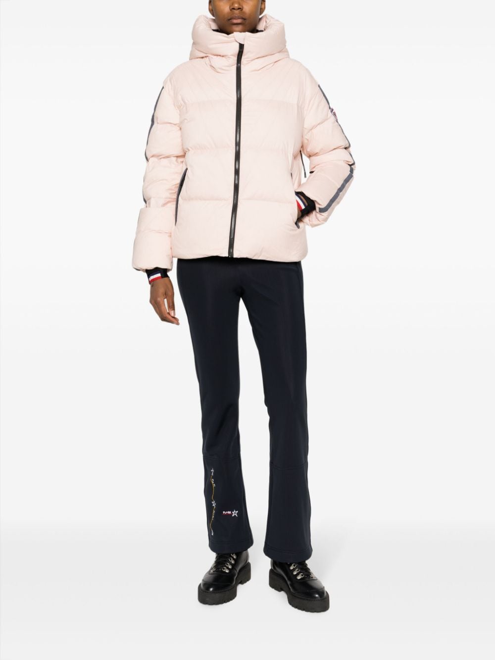 Shop Rossignol Stripe-detail Hooded Puffer Jacket In Pink