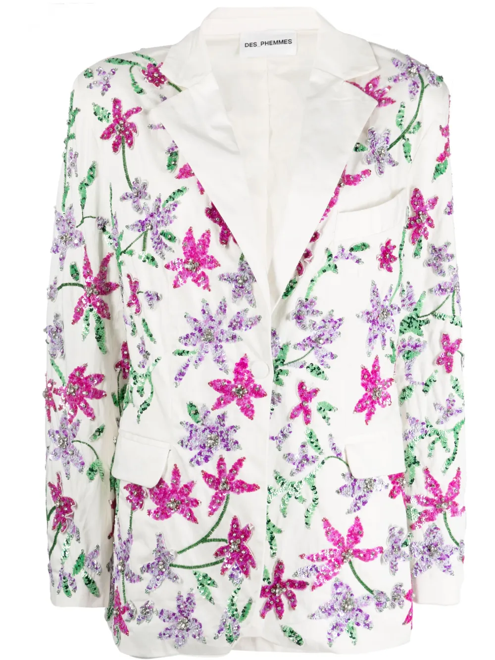 DES PHEMMES sequin-embellished long-sleeve blazer
