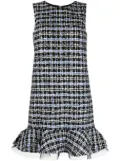 Carolina Herrera ruffle tweed shift minidress - Black