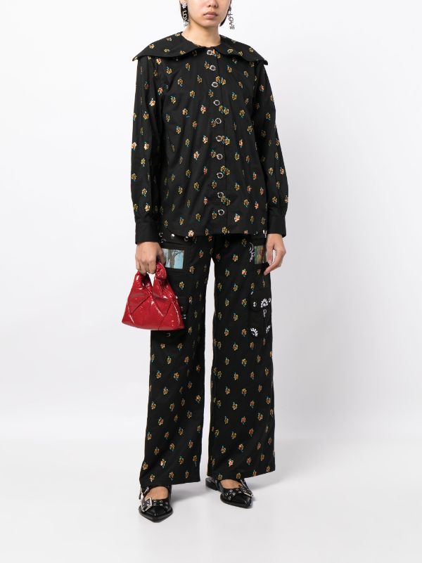 Chopova Lowena floral-embroidered Cotton Top - Farfetch