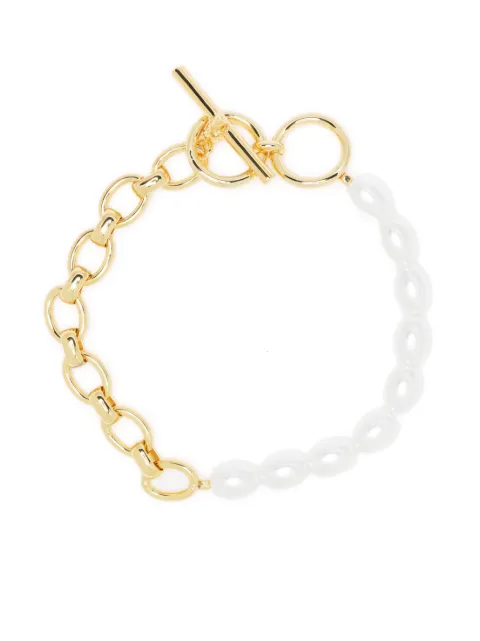 Northskull skull-bar two-tone bracelet