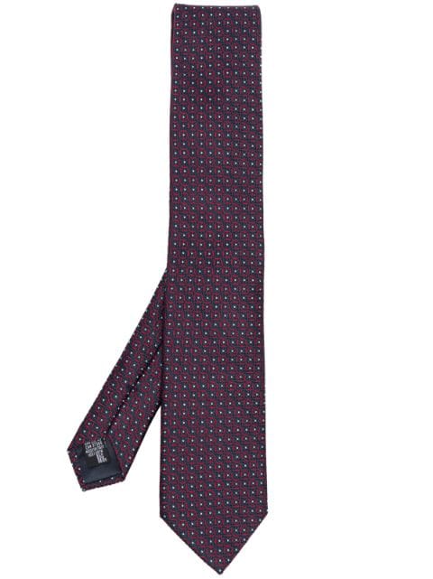 Giorgio Armani - quatrefoil-pattern silk tie