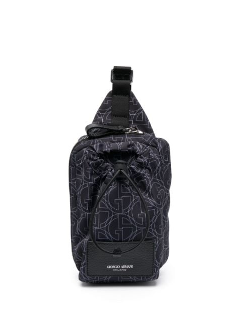 Giorgio Armani - monogram-print drawstring backpack