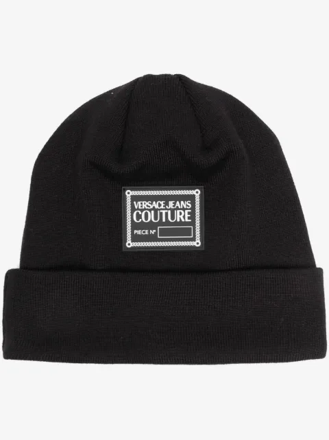 Versace Jeans Couture logo-patch wool-blend beanie