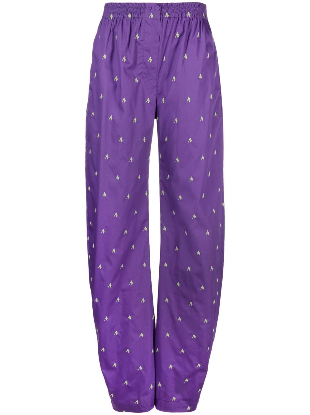 Shop Attico Logo-print Wide-leg Trousers In Purple