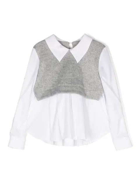 Lapin House layered-vest long-sleeve shirt