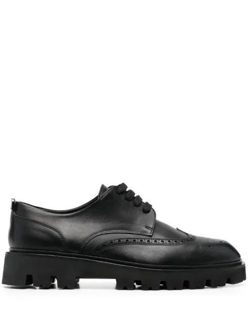 Chaussures oxford en cuir à détails de perforations - Sergio Rossi - Modalova