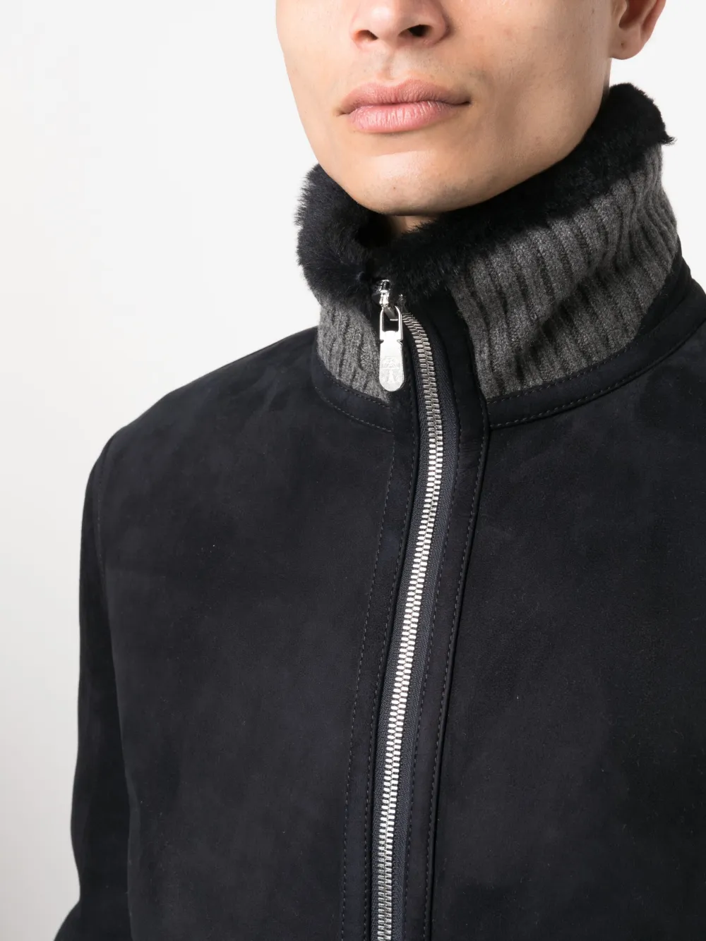 Brunello Cucinelli zip-up sheepskin jacket - 4